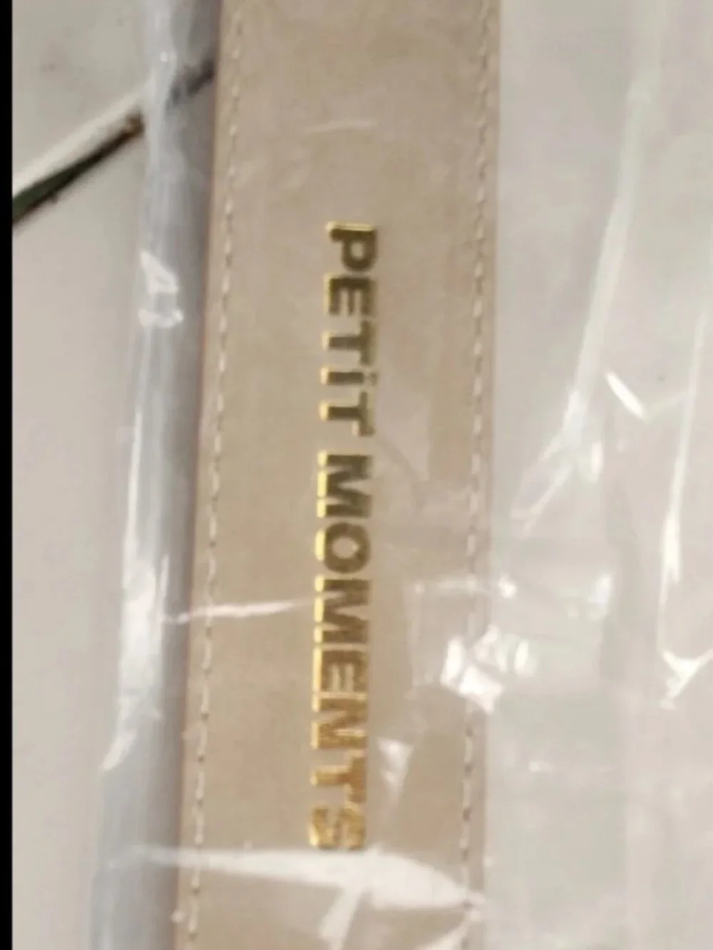 Petit Moments Beige Gold Croc Belt
